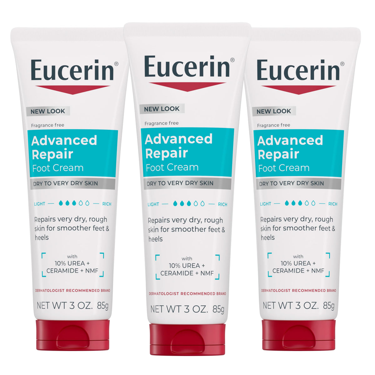 Eucerin Advanced Repair Foot Cream 3 oz tube front view