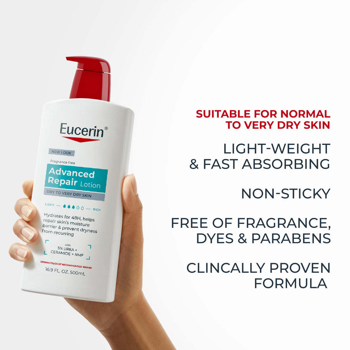 Eucerin Advanced Repair Lotion lifestyle use