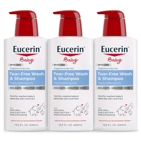Eucerin Baby Unscented Shampoo and Body Wash 13.5 oz front view