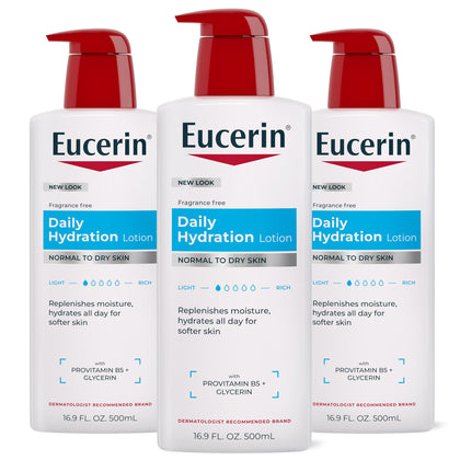 Eucerin Daily Hydration Body Lotion 3-pack front view