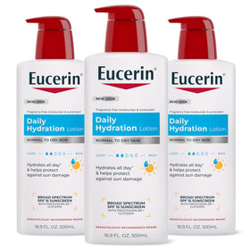 Eucerin Daily Hydration Lotion SPF 15 three-pack front view