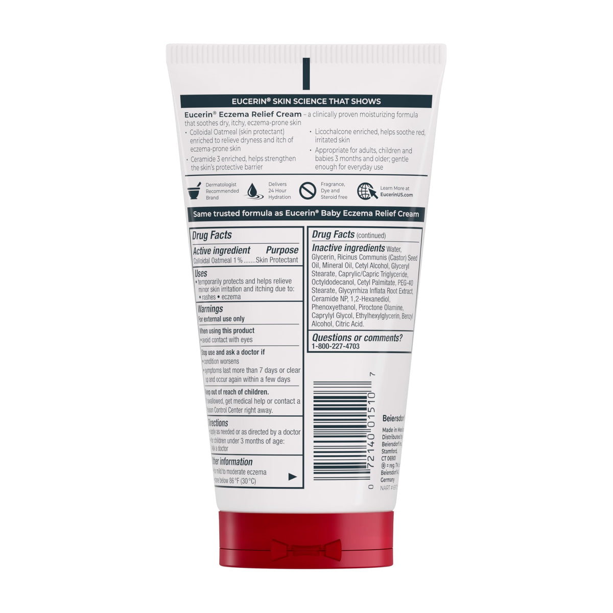 Eucerin Eczema Relief Body Cream 5 OZ side view