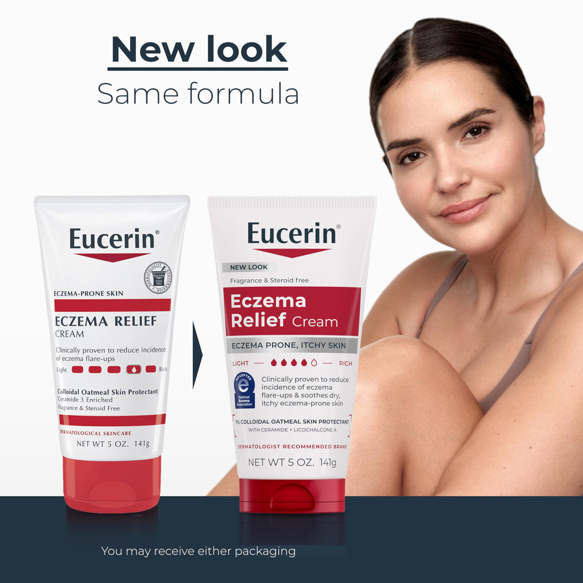 Eucerin Eczema Relief Body Cream 5 OZ tube back view
