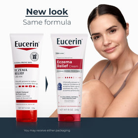 Eucerin Eczema Relief Body Cream showing texture on hand