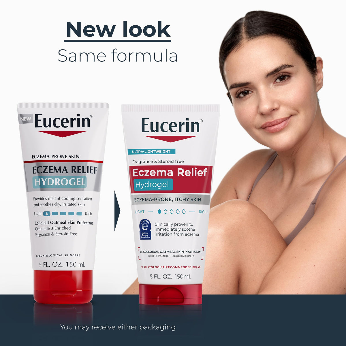 Eucerin Eczema Relief Hydrogel packaging side view