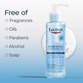 Eucerin Hydrating Cleansing Gel in bathroom setting