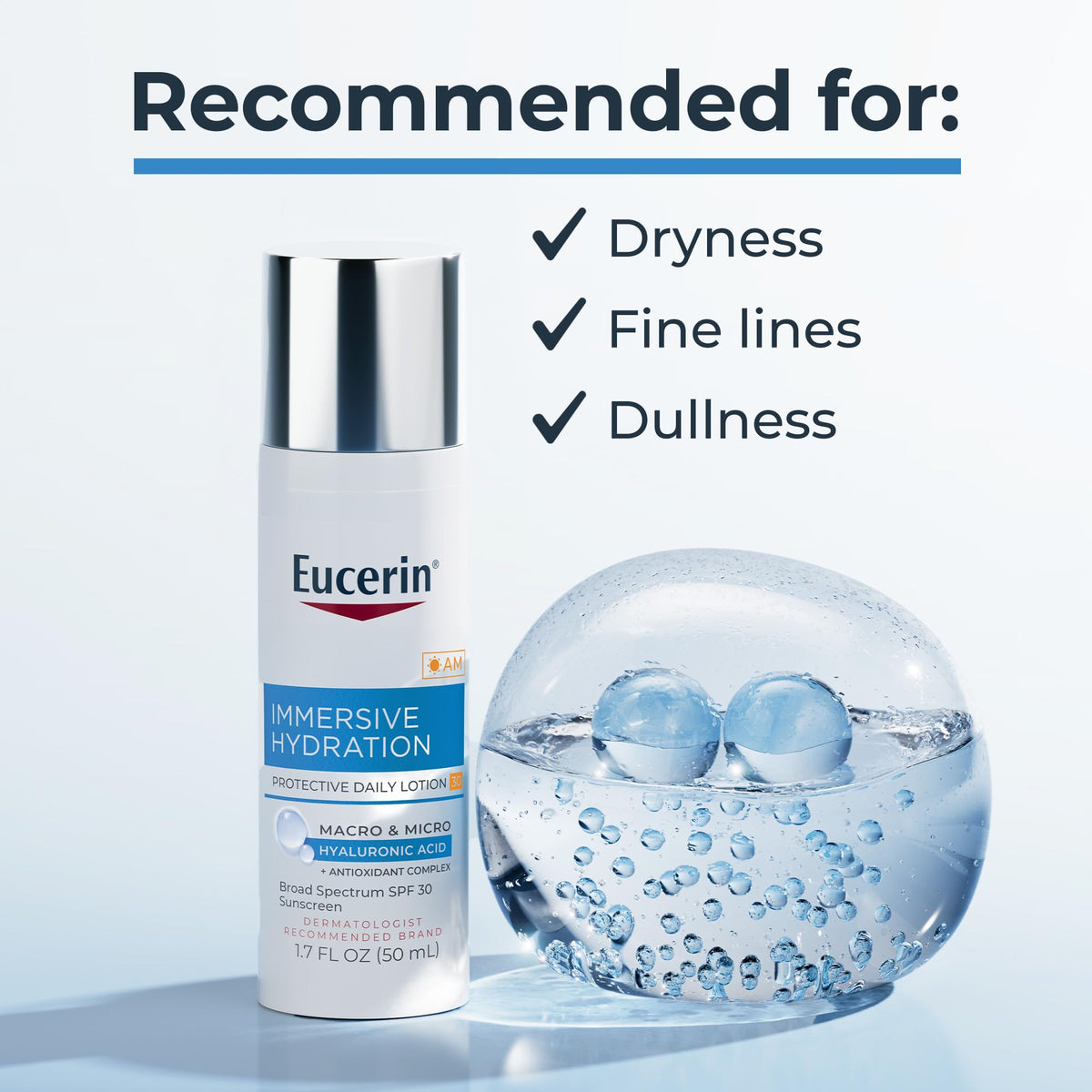 Eucerin Immersive Hydration Daily Face Lotion SPF 30 texture close-up