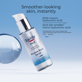 Eucerin Immersive Hydration Smoothing Face Serum application on face