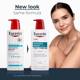 Eucerin Intensive Repair Body Lotion pump bottle side view