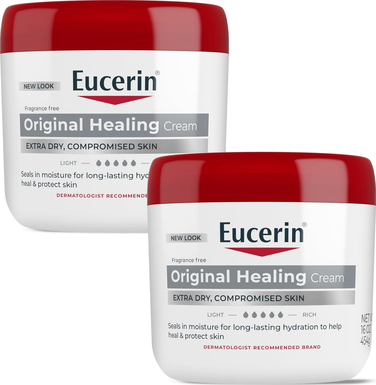 Eucerin Original Healing Cream 2 x 16 OZ jars front view