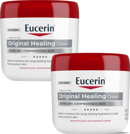 Eucerin Original Healing Cream 2 x 16 OZ jars front view