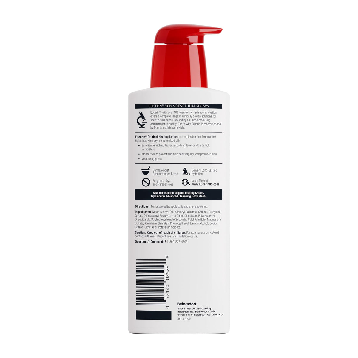 Eucerin Original Healing Lotion texture on hand