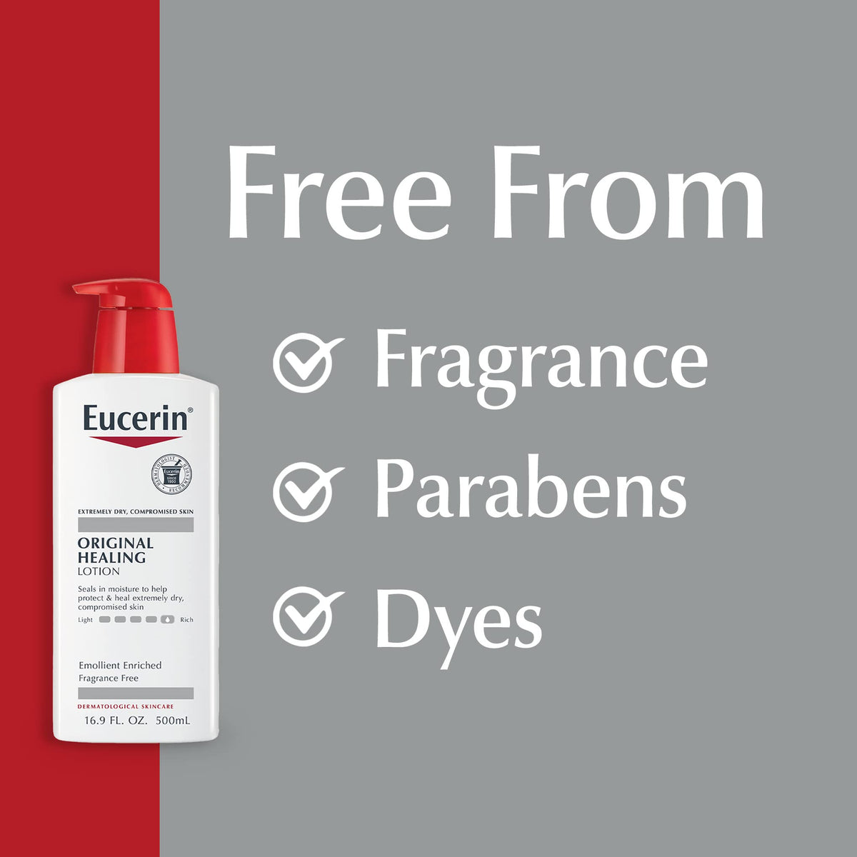 Eucerin Original Healing Lotion with other skincare products