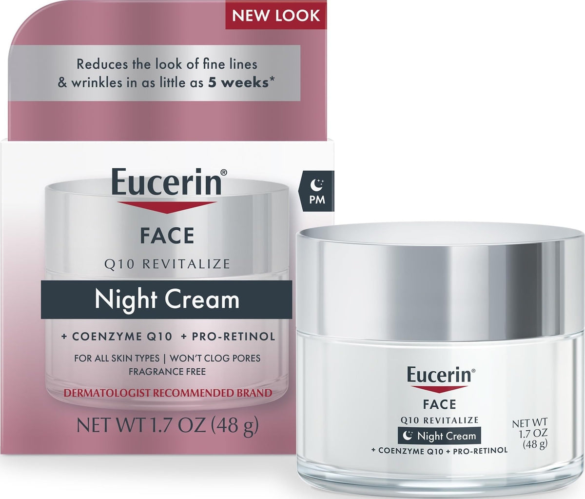 Eucerin Q10 Anti-Wrinkle Night Cream jar front view