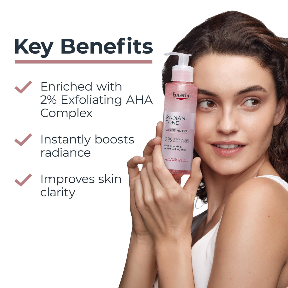 Eucerin Radiant Tone Cleansing Gel bottle side view