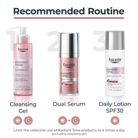 Eucerin Radiant Tone Daily Face Lotion with skincare routine products