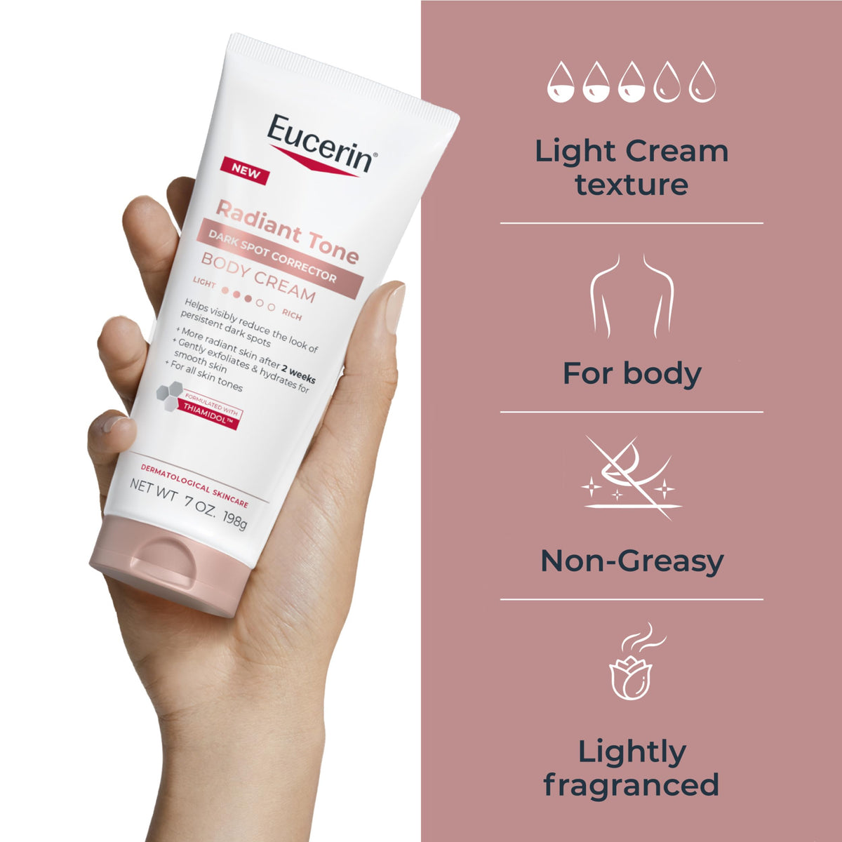 Eucerin Radiant Tone Dark Spot Corrector Body Cream texture close-up