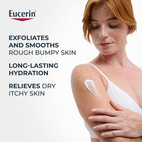 Eucerin Roughness Smoothing Lotion application on skin