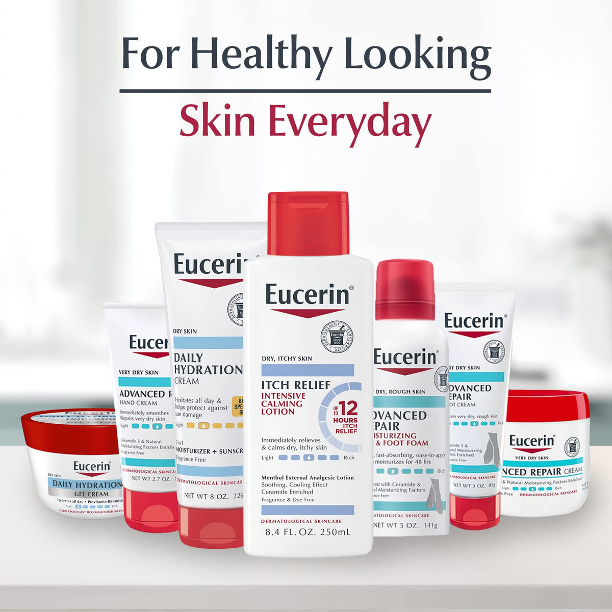 Eucerin Skin Calming Cream 14 OZ back view with ingredients