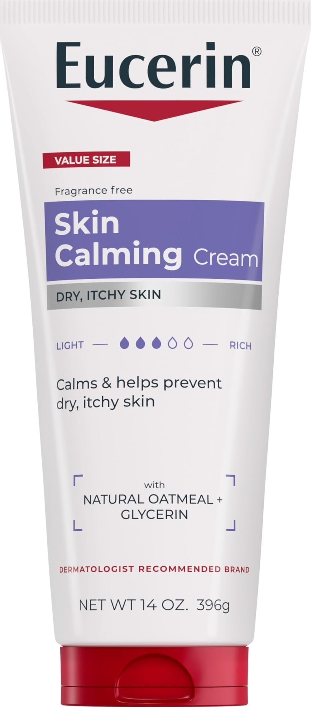 Eucerin Skin Calming Cream 14 OZ front view with packaging