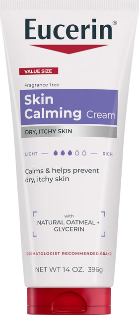 Eucerin Skin Calming Cream 14 OZ front view with packaging