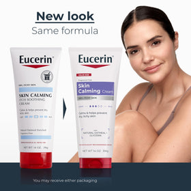 Eucerin Skin Calming Cream 14 OZ side view showing texture