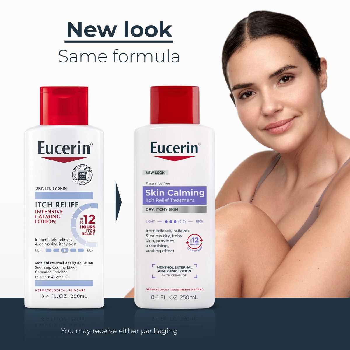 Eucerin Skin Calming Itch Relief Body Lotion back view