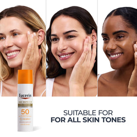 Eucerin Sun Age Defense Face Sunscreen Lotion SPF 50 in hand