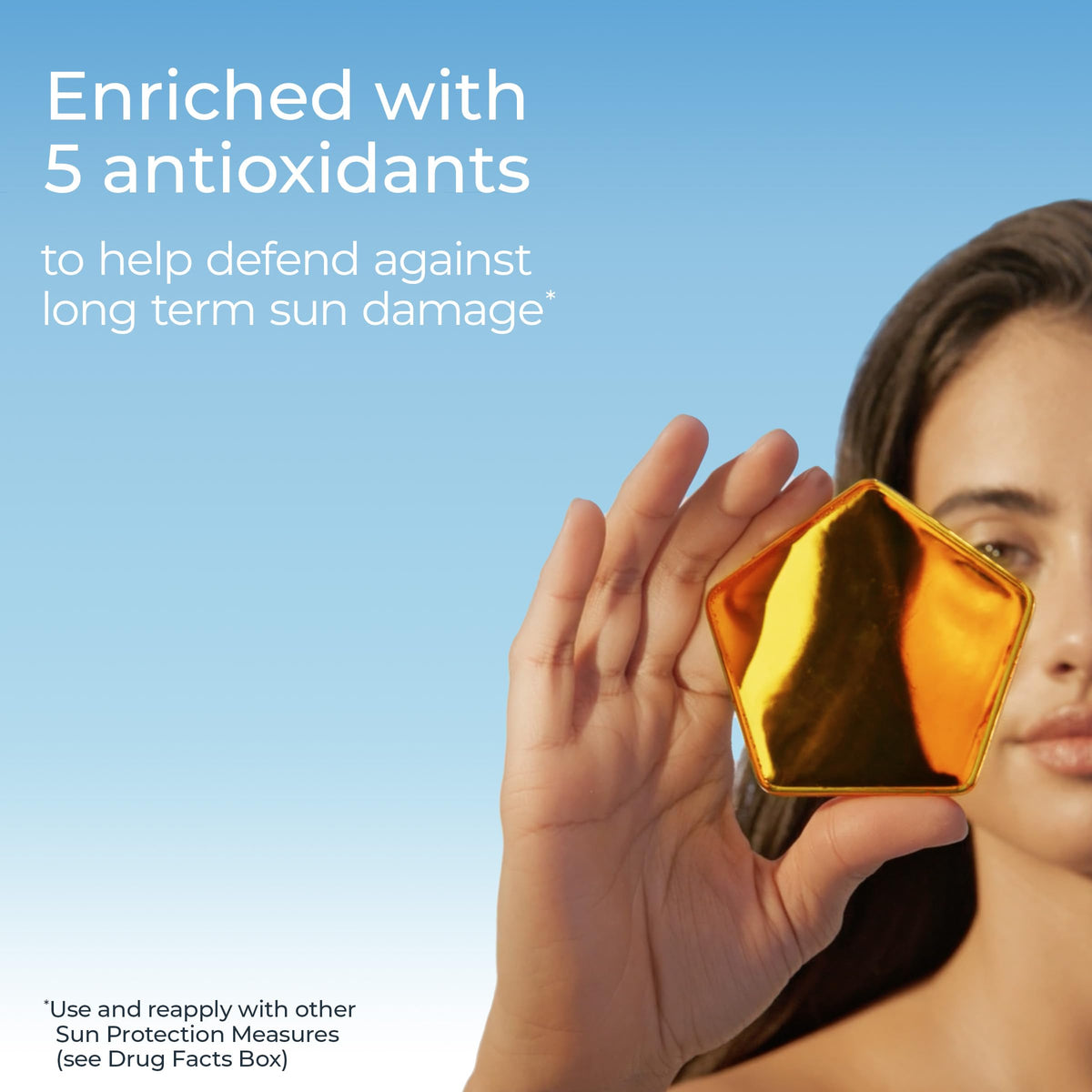 Eucerin sunscreen lotion applied on skin