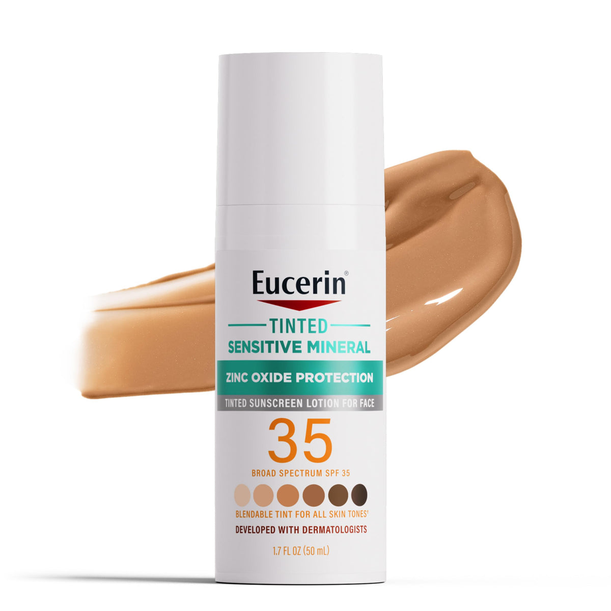 Eucerin Tinted Mineral Face Sunscreen SPF 35 bottle front view