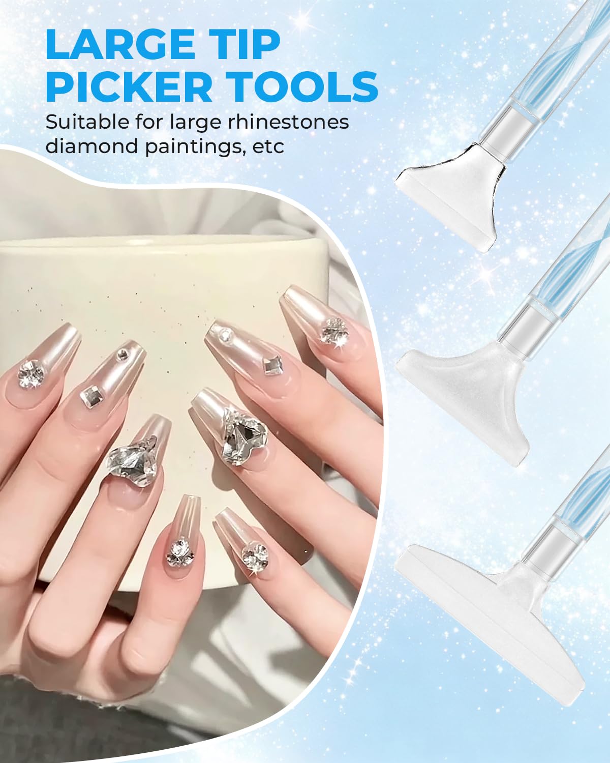 Eudaicful rhinestone picker kit with materials for DIY jewelry