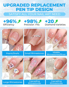Eudaicful rhinestone picker tool kit in use for nail art