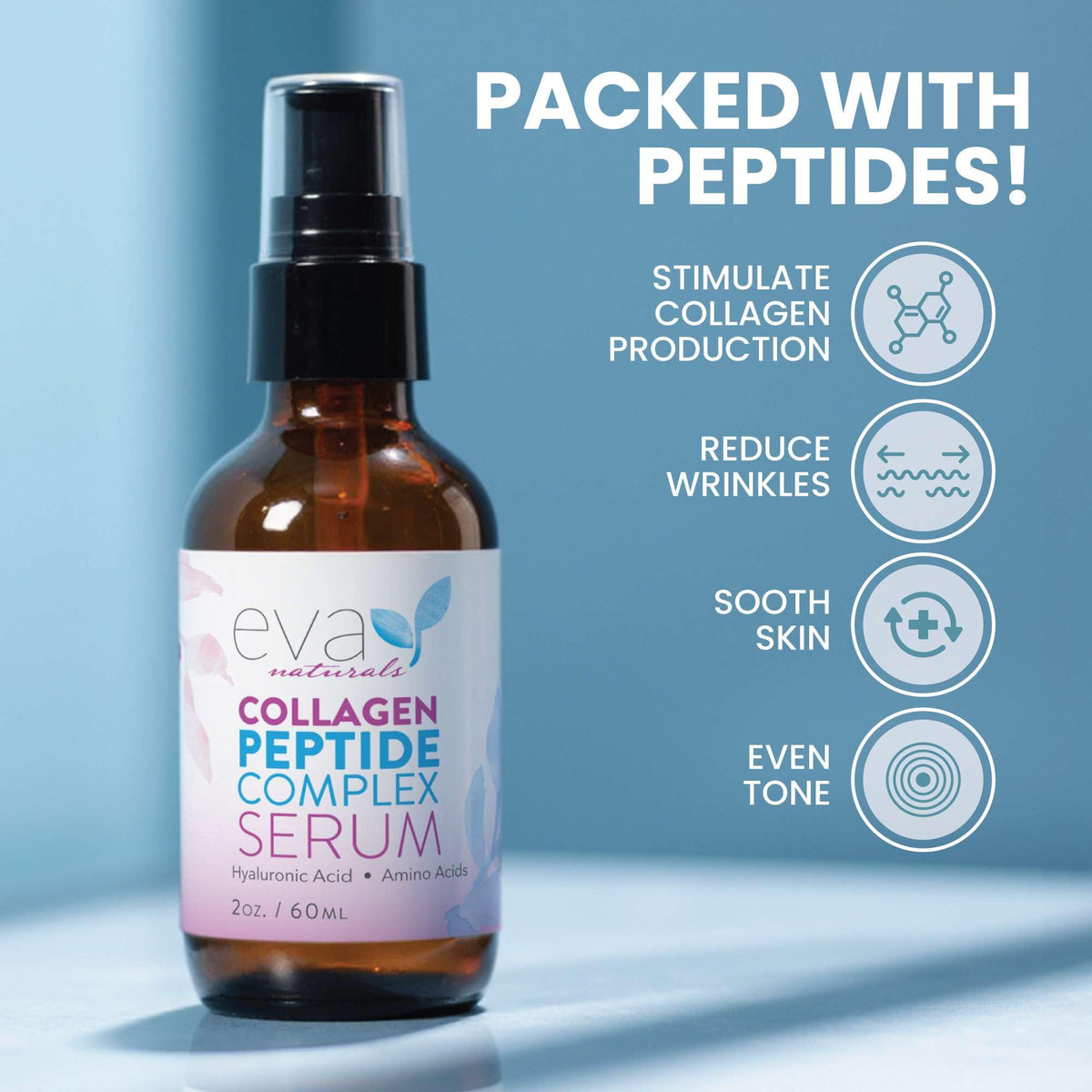 Eva Naturals Multi Peptide Face Serum 2 oz back view