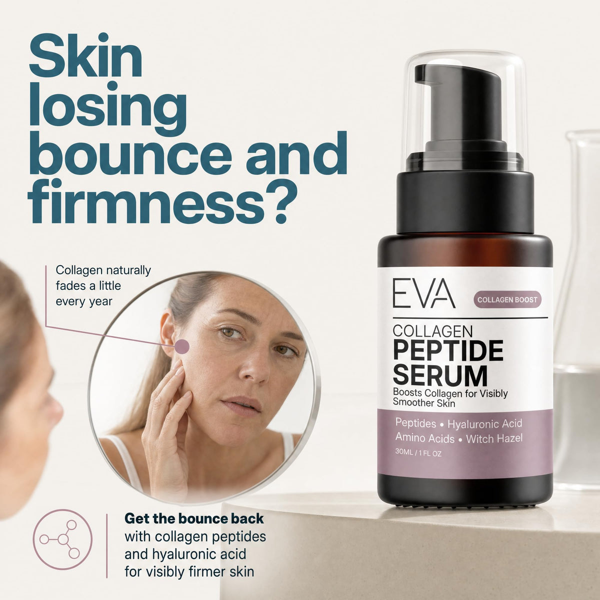 Eva Naturals serum with other skincare products