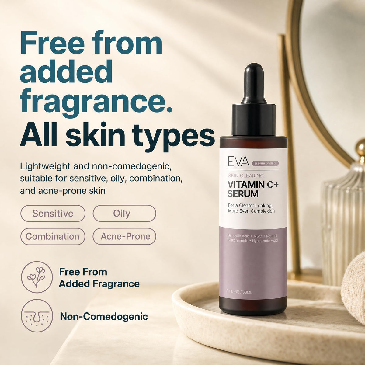 Eva Naturals Skin Clearing Serum packaging details