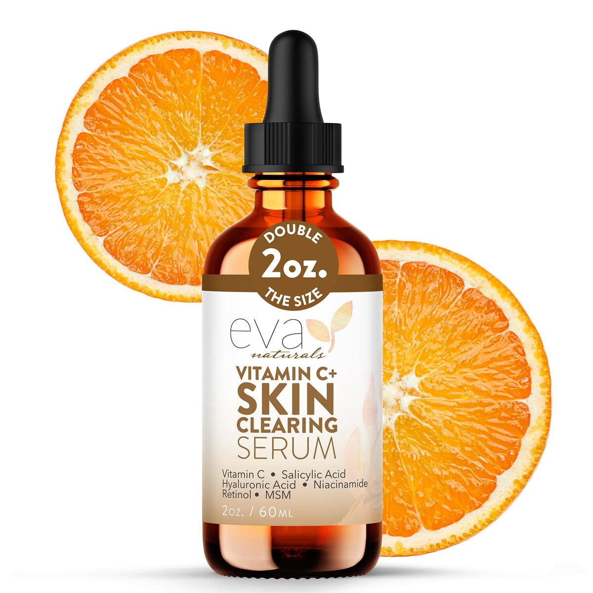 Eva Naturals Skin Clearing Vitamin C Serum 2 oz front view