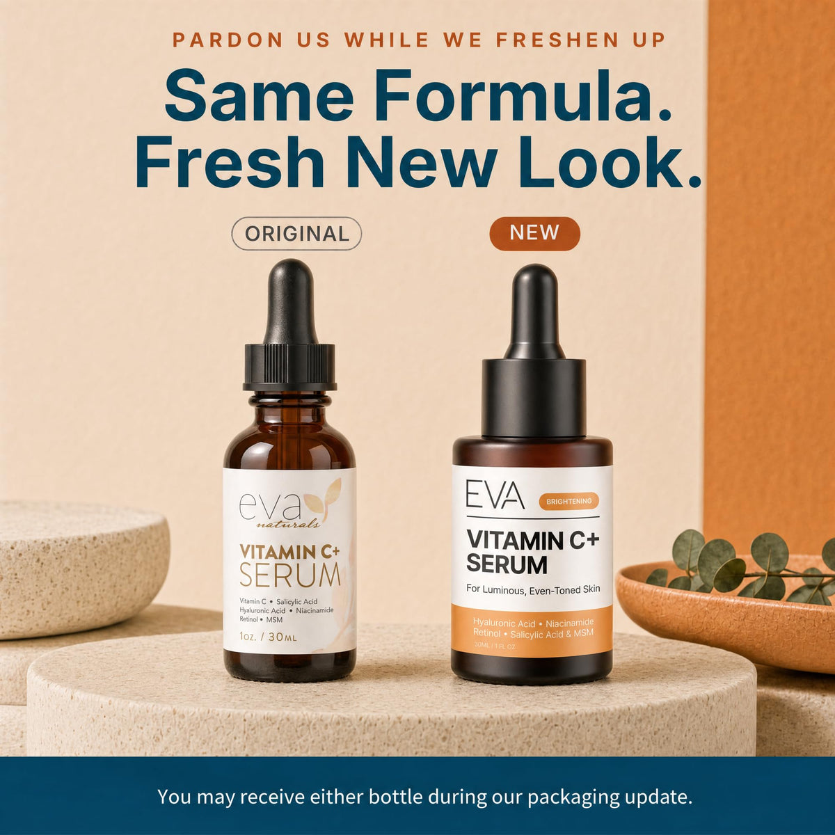 Eva Naturals Vitamin C Serum bottle with dropper
