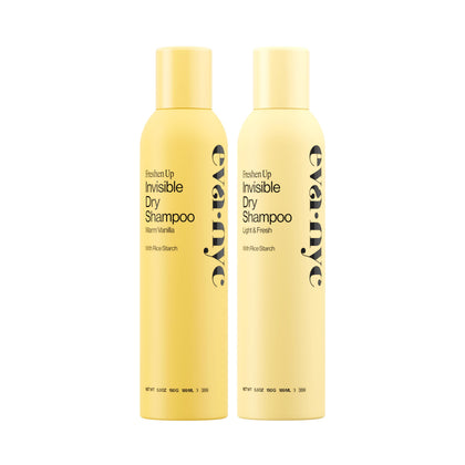 EVA·NYC Freshen Up Invisible Dry Shampoo Duo in Warm Vanilla and Light + Fresh scents front view