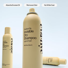 EVA·NYC Invisible Dry Shampoo Spray lifestyle scene in bathroom