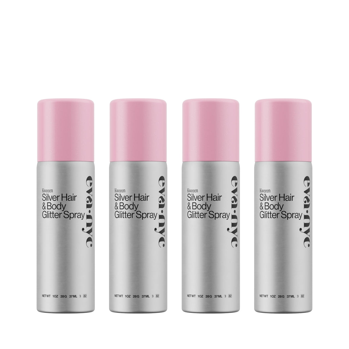 EVA·NYC Kweeen Silver Glitter Spray Set packaging front view