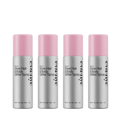 EVA·NYC Kweeen Silver Glitter Spray Set packaging front view