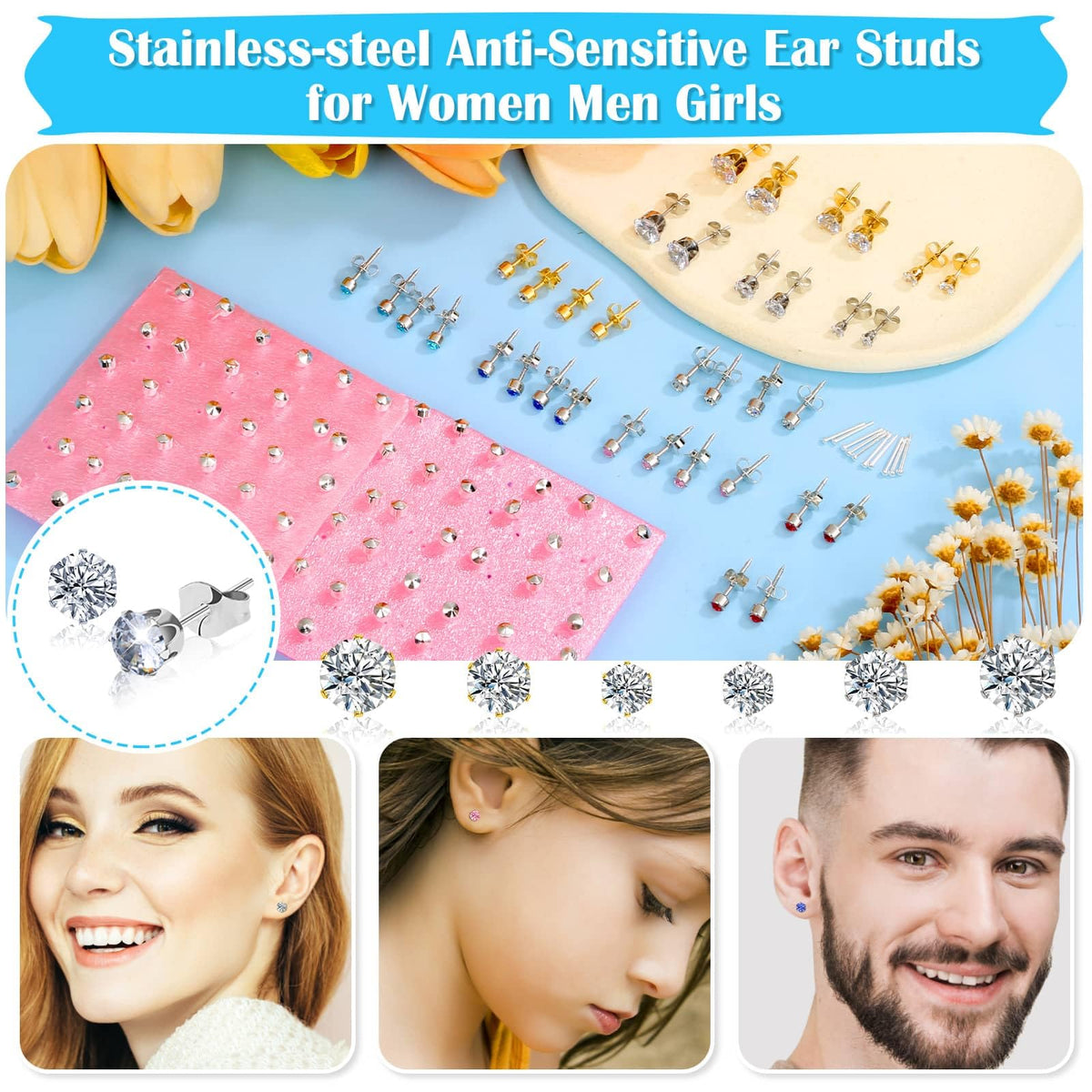 Evatage ear piercing gun in use on earlobe