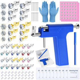 Evatage Ear Piercing Gun Kit with blue gun and accessories