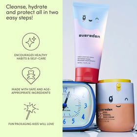 Evereden Cloud Face Wash and Mineral Cream set with spa headband