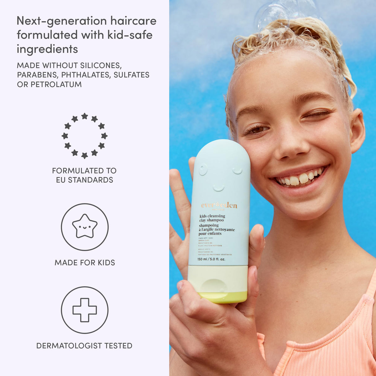 Evereden Kids After-Swim Shampoo with Green Kaolin Clay