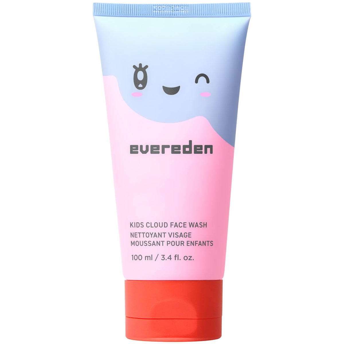 Evereden Kids Cloud Face Wash 150g front view with tropical design