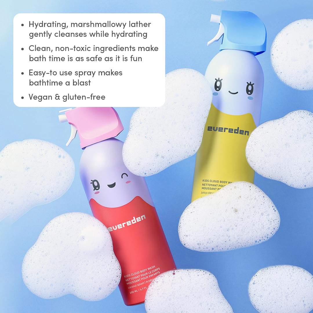 Evereden Kids Cloud Foam Body Wash Juicy Citrus side view