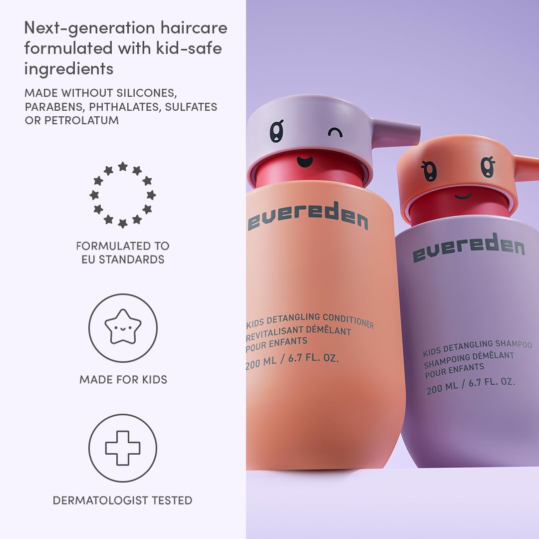 Evereden Kids Conditioner being applied to hair