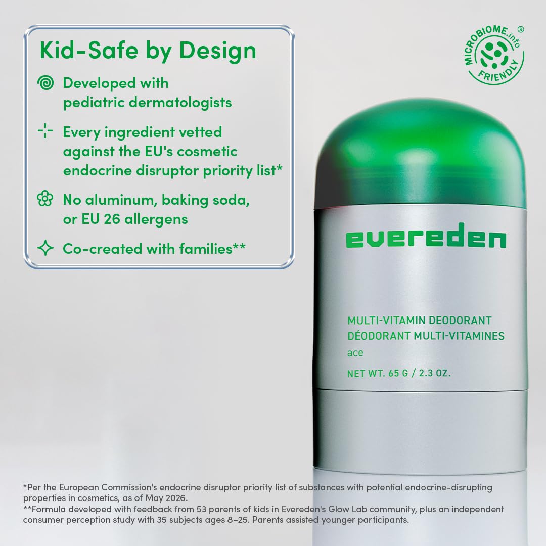 Evereden Kids Deodorant 8+ ACE with ingredients highlighted