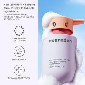 Evereden Kids Detangling Shampoo in a bathroom setting